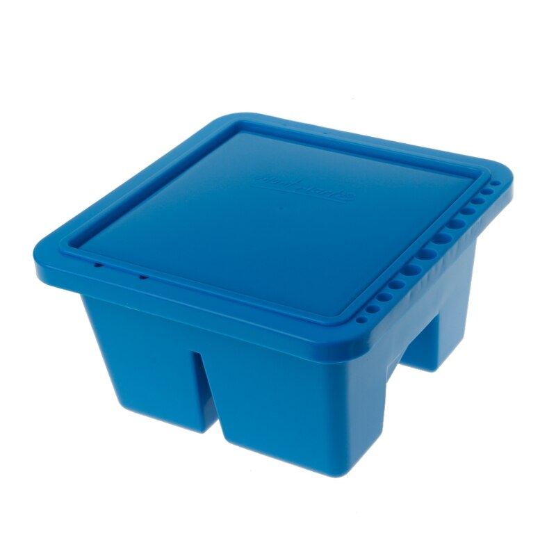 Blauw Dubbele Compartiment 12 Gat Multifunctionele Plastic Penselenbakje Doos Eenvoudige Reiniging Drogen Voor Acryl & Schilderen