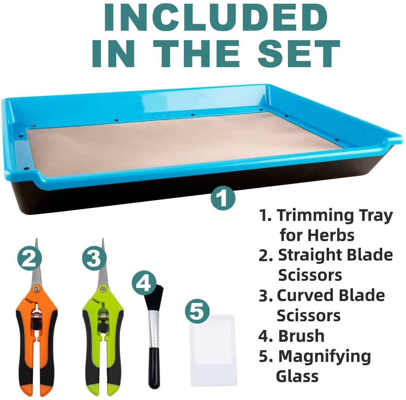 SUPER BUD Trimming Tray Trim Bin Set For Buds And Herbs 150 Micron Screen Pollen Sifter Kief Collector Durable 2-Tier Tray: Blue