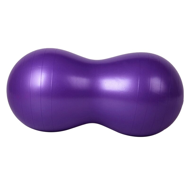 ELOS-Pilates Yoga Ball Home Exercise Equipment Sports Peanut Yoga Balance Fitnes Ball Workout Massage Ball with Pump: Purple