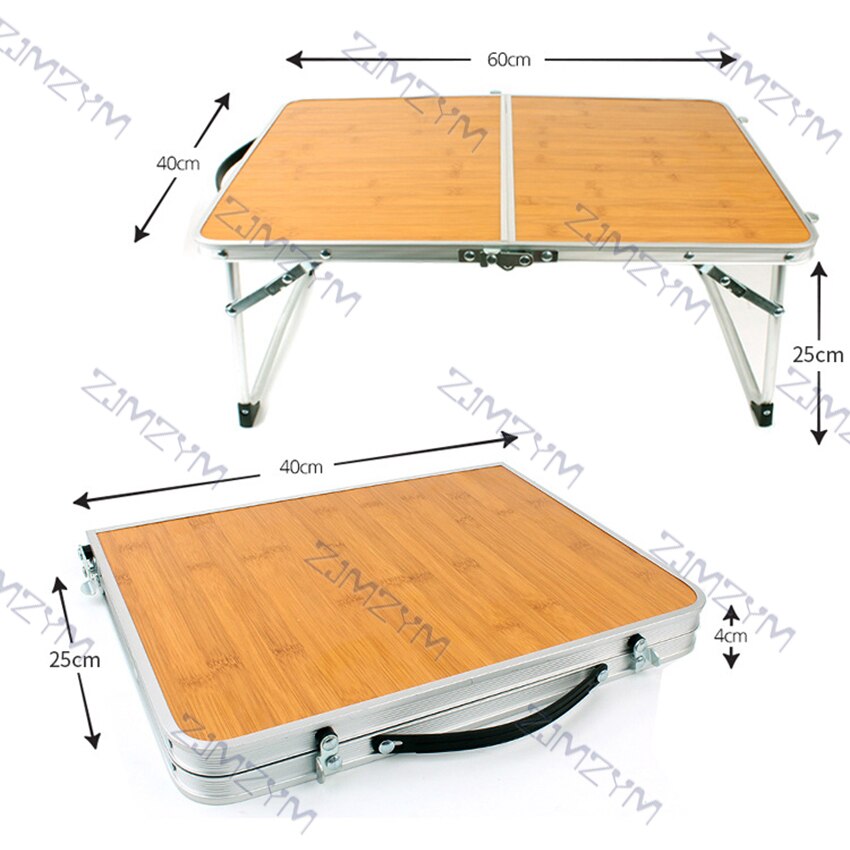 Camping Tisch Faltbare Aluminium Bambus Camping Tisch Leichte drinnen draussen Picknick Tisch Tragbare Mehrzweck Laptop Schreibtisch