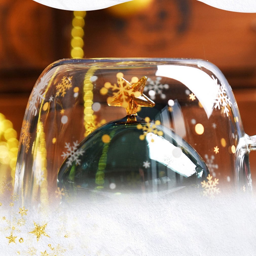 300ml kerstboom glazen bekers koffiemokken drinkisolatie dubbelwandige glazen beker festivalvriend kind drinkgerei