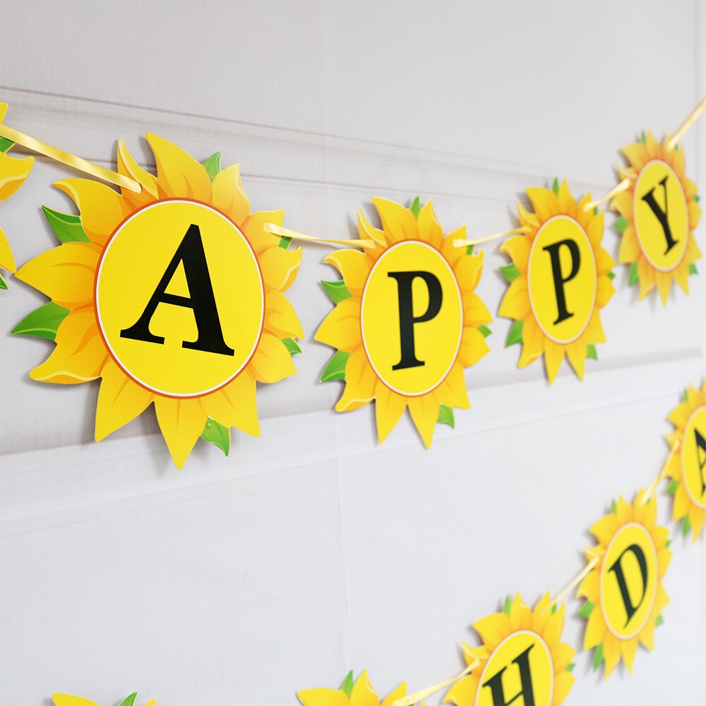 Zonnebloem Gelukkige Verjaardag Bunting Garland Banner Zon Bloem Hello Summerfor Jongens Meisjes Verjaardag Partij Decoratie