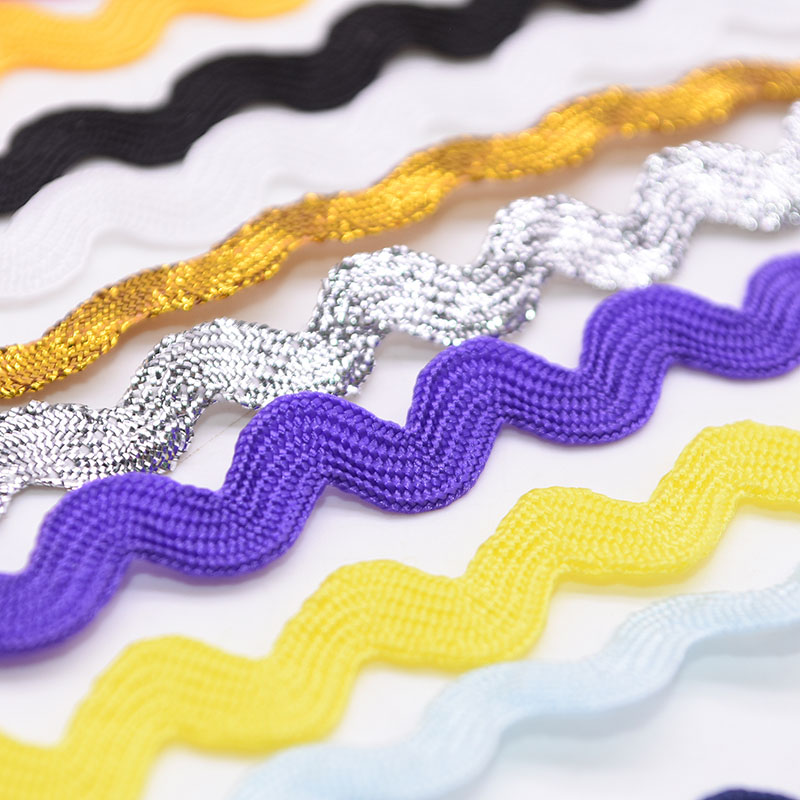 5mm S Shape Grosgrain Ribbon Curve Wavy Lace Trim Ribbon for Costume Hat Curtain Pillow Decoration Handmade DIY Sewing Crafts