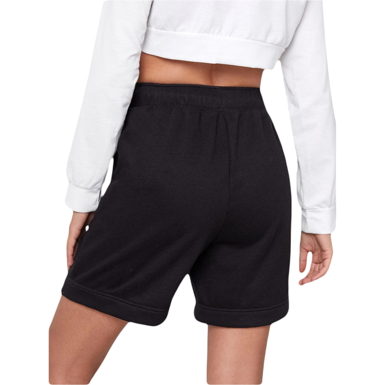 Mode Eenvoudige Solid Shorts Vrouwen Hoge Taille Trekkoord Straight Shorts Zomer Casual Shorts Joggingbroek Streetwear