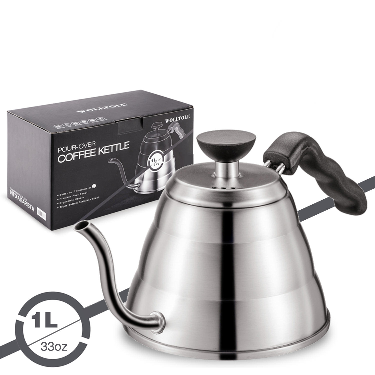 Bouilloire à café expresso col de cygne en acier i... – Grandado