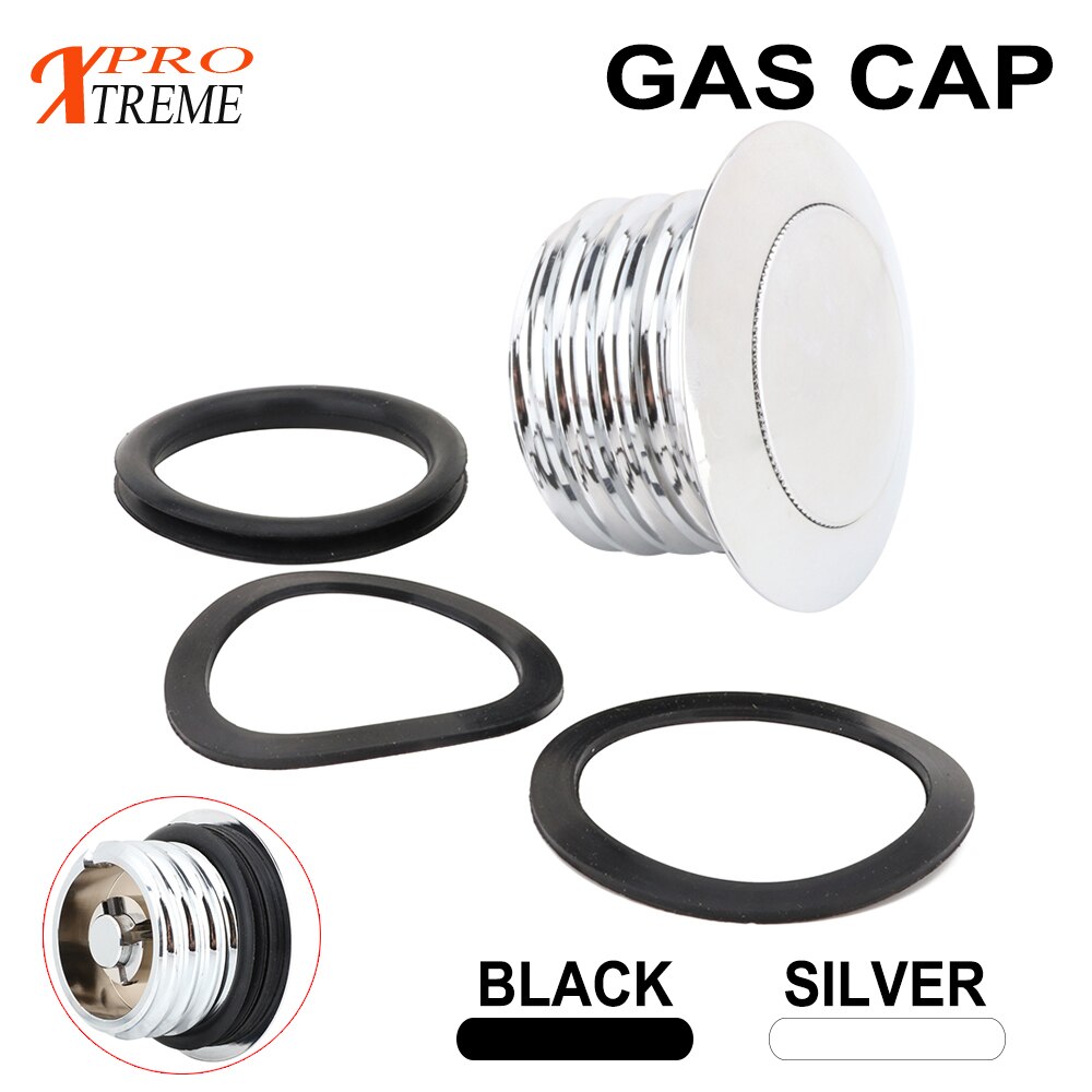 Aluminium Motorcycle Gas Cap Met O-ring Zwart Zilver Voor Harley Davidson Brandstoftank Cover 1 Pc
