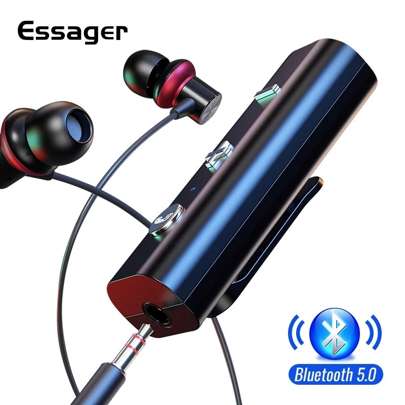Essager Bluetooth 5.0 Receiver Wireless Adapter For 3.5mm Jack Earphone Speaker Headphones Bluetooth Aux Audio Music Transmitter