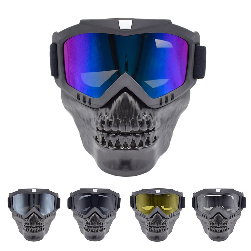 Unisexe lunettes de ski masque modulaire bouche amovible filtre Snowboard lunettes équitation lunettes crâne masque 1 paire