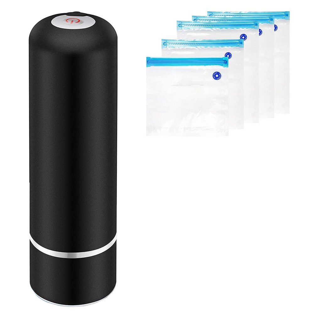 Mini machine à emballer sous-vide automatique sans fil, pour la conservation des aliments, noir