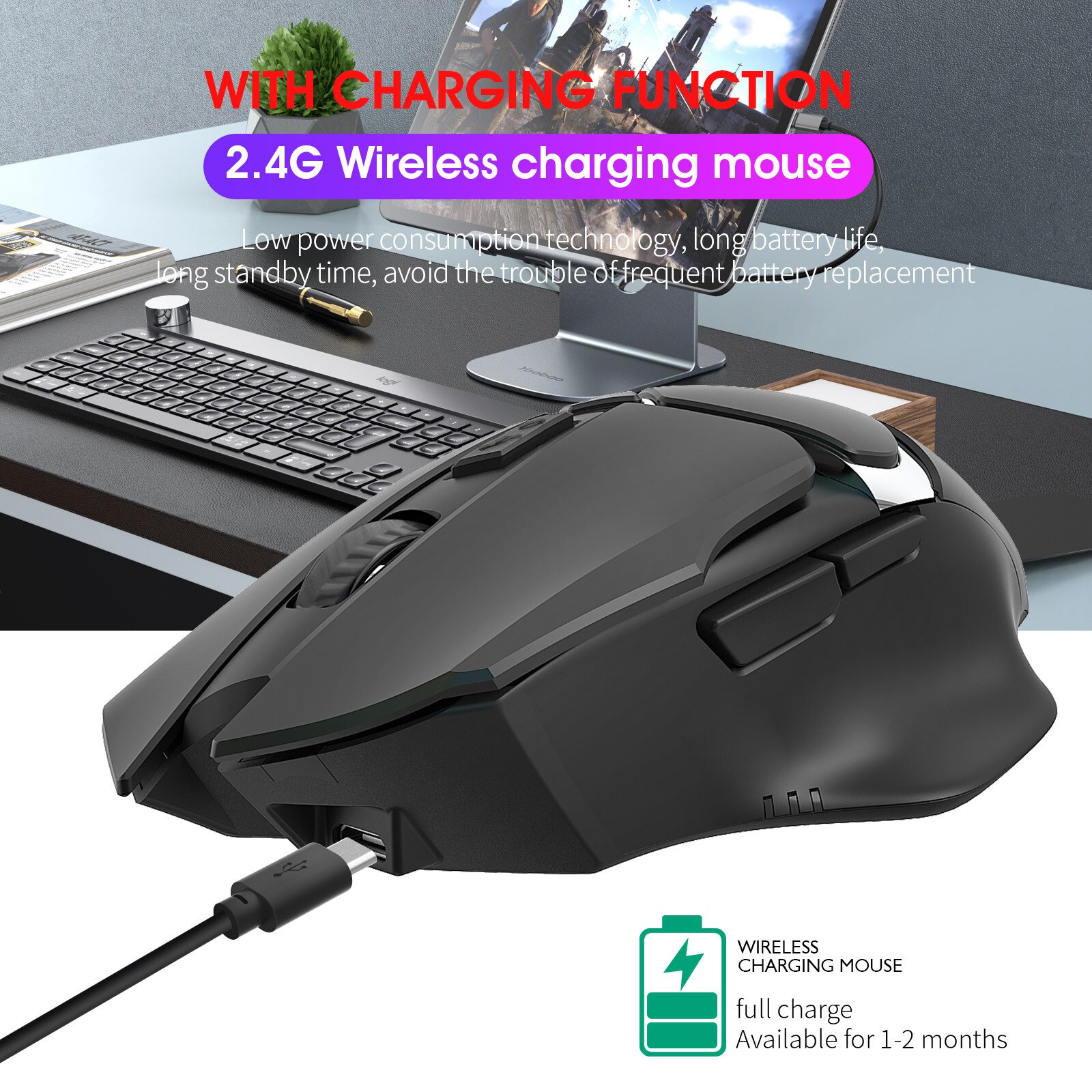 version of wireless gaming mouse for PC with USB interface 2400DPI adjustable gaming mouse#30: Default Title