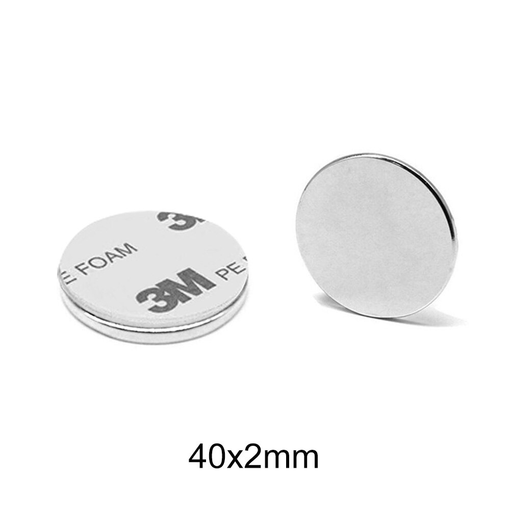 40 x 2 kraftfulla starka magneter 40mm x 2mm permanenta neodymmagneter 40 x 2mm rund stort magnetbälte med 3m självhäftande 40*2