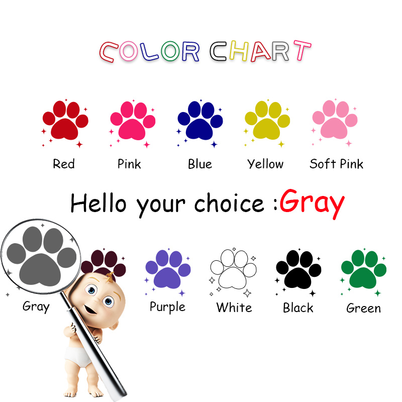 Gør-det-selv hundeindretning soveværelse aftagelige vinyldecals wallstickers pvc wallstickers kunst vægmaleri klistermærker dekorativt klistermærke vandtæt: Grå