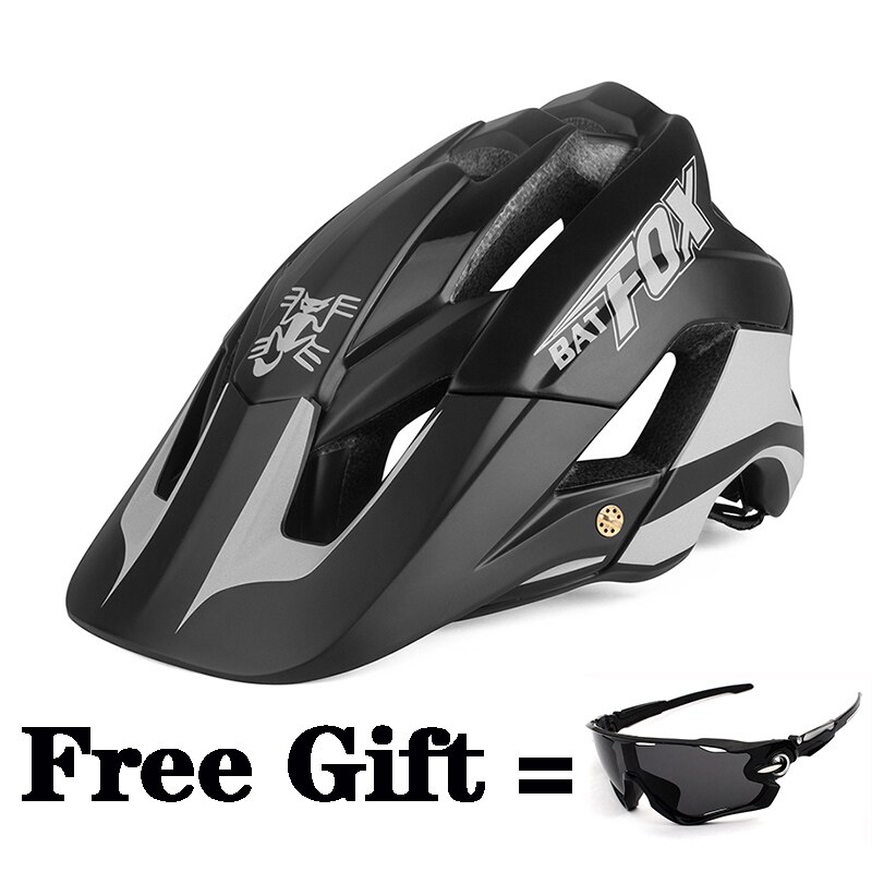 BATFOX Bike Helmet Night Reflective Cycling Helmet MTB Casco Bicicleta MTB Bicycle Helmet Capacete Ciclismo Cycle helmets: M776-Black-1