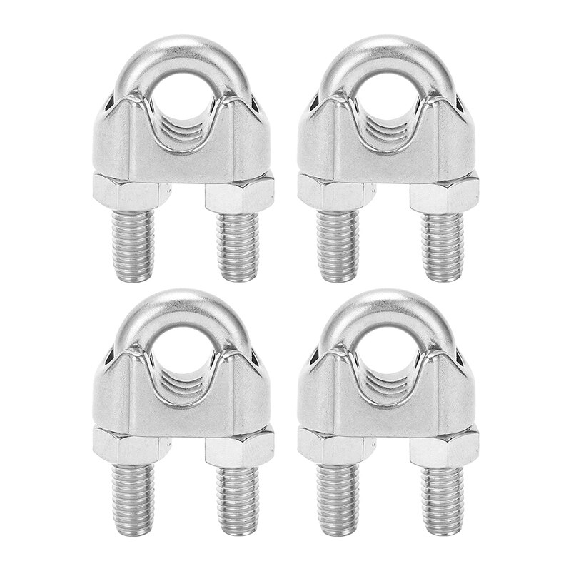 -4Pcs Wire Rope Clamp U Bolt Saddle Fastener M14 Heavy Duty Wire Rope Clamp For Rigging Rope Industry Household Tensioner