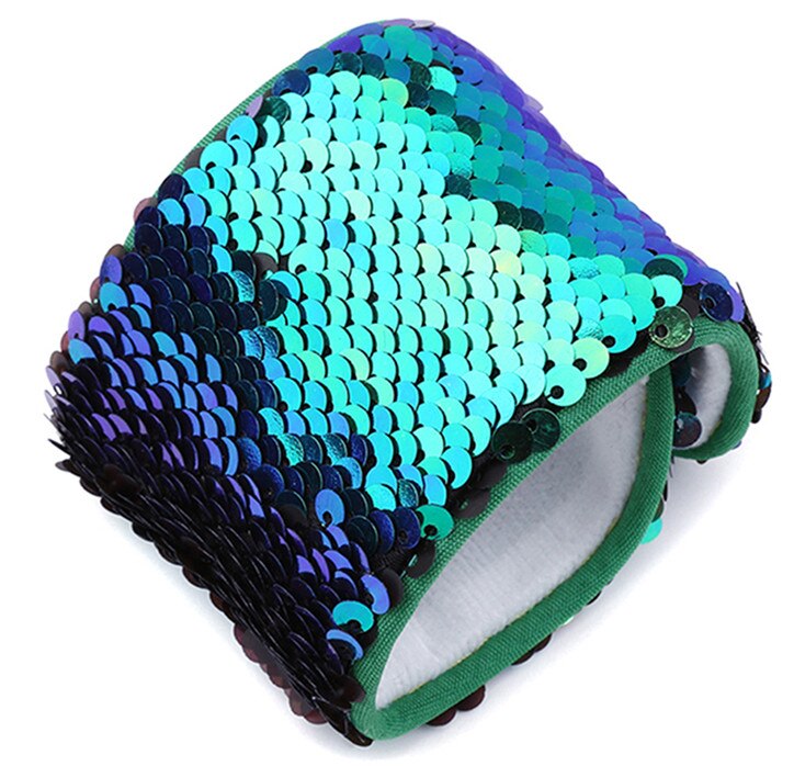 Multicolor Mermaid Sequin Wrap Bracelet Women Daily General Jewelry Decoration Wristband DIY: Green