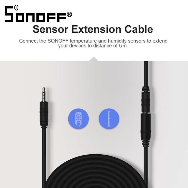 Sonoff 5Meter Verlengkabel Hoge Nauwkeurigheid Sensoren Temperatuursensor Temperatuursensor Met Sonoff DS18B20/Si7021/AM2301 Cord