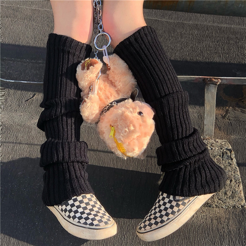 Calcetines largos hasta la rodilla para mujer, medias cálidas de punto, estilo Punk, Lolita, Cosplay, gótico, Kawaii, Hip-hop, Rock, para invierno