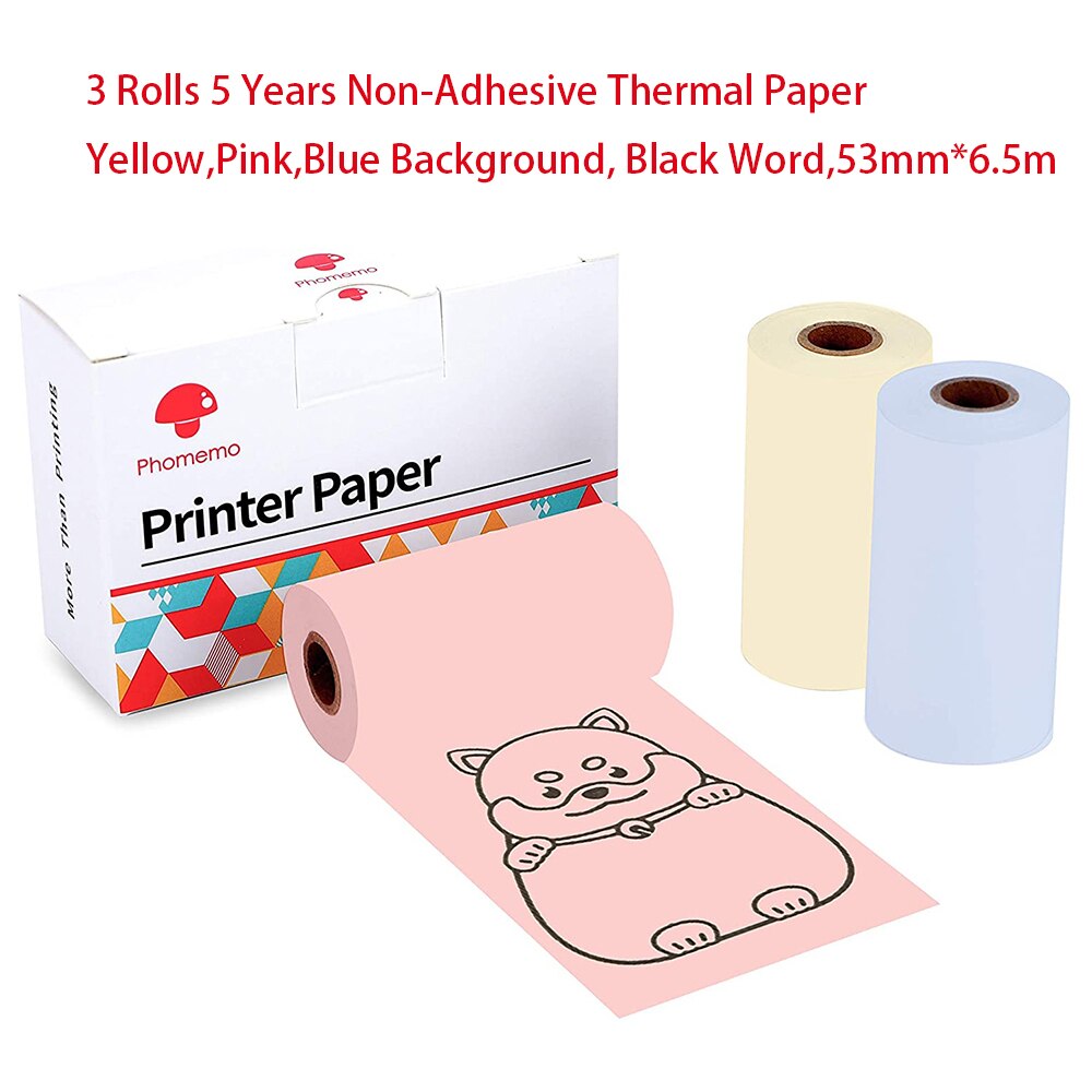 Phomemo – Papier thermique auto-adhésif, étiquette autocollante imprimable, pour imprimante M02/M02S/M02Pro, Papier Photo: 5Year Paper C1