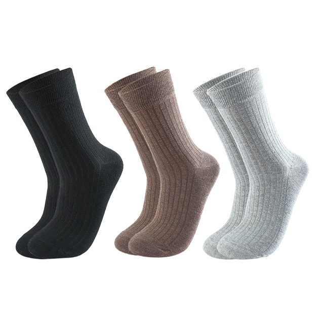 Chaussettes en coton pour hommes, lot de 3 paires, chaussettes longues et chaudes, décontractées, à rayures noires, respirantes, douces, de: 7