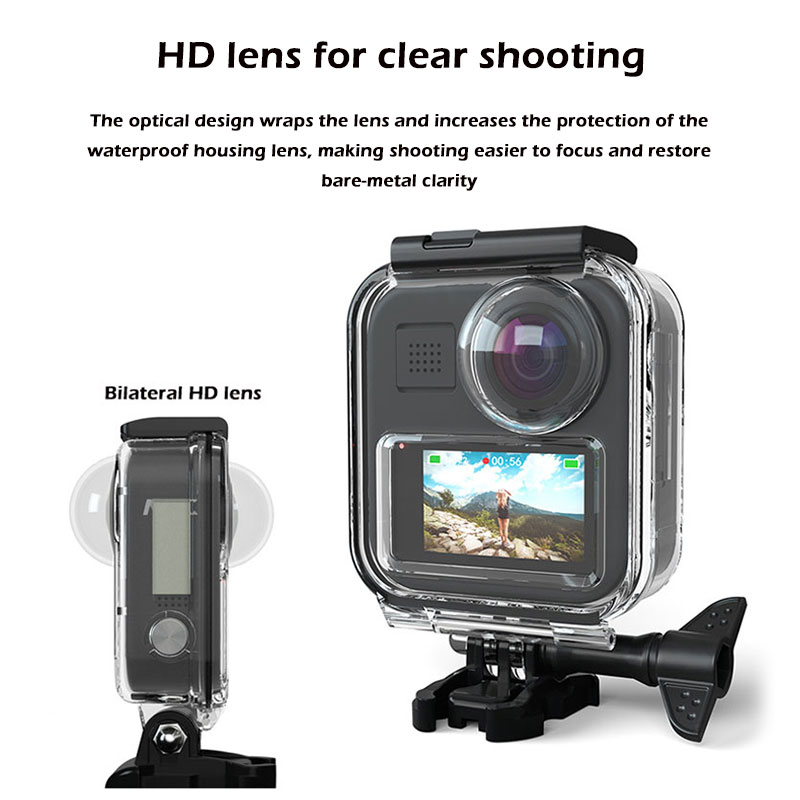 For Gopro MAX Waterproof Case Frame Touchscreen Back Cover Protective Box Diving Shell Cover For Gopro MAX Camera Accessories
