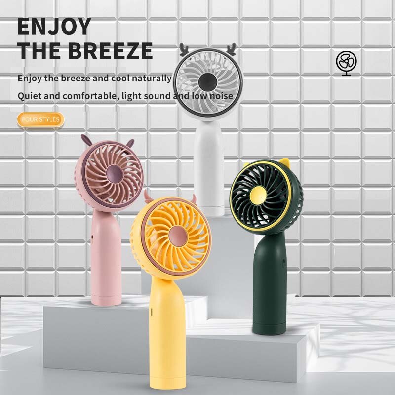 2022 Mini Portable Fan Cartoon Handheld Fan Portable Usb Charging Student Dormitory Cute Portable Mute