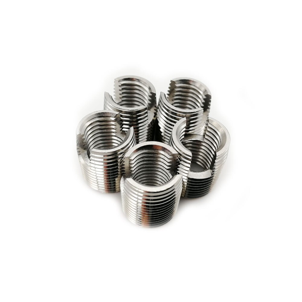 20PCS M5-0.8 stainless steel Threaded Inserts Metal Thread Repair Insert Self Tapping Slotted Screw Threaded