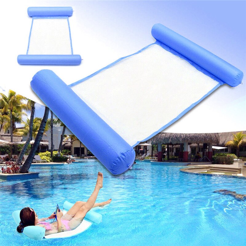 Sommar simbassäng vatten hängmatta flytande stol flytande säng pvc simning vatten lounge stol blå: Default Title