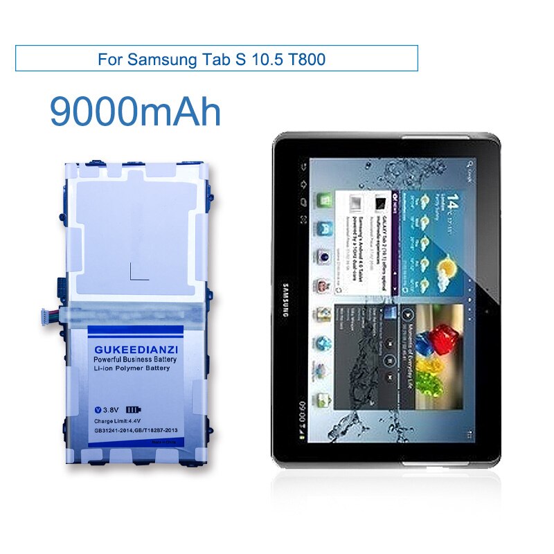 GUKEEDIANZI Compresse EB-BT800FBE 9000mAh Batteria Per Samsung Galaxy Tab 10.5 S T800 T801 T805 Sostituzione batteria Ricaricabile Batteria del PC