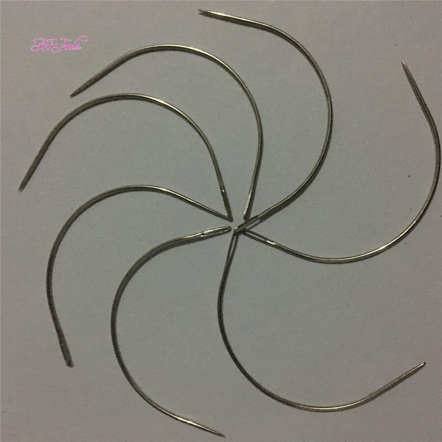 144units Per lot C Weaving Needles 90mm Jumbo Curved Needles Sewing Track Weave Needle For Hair