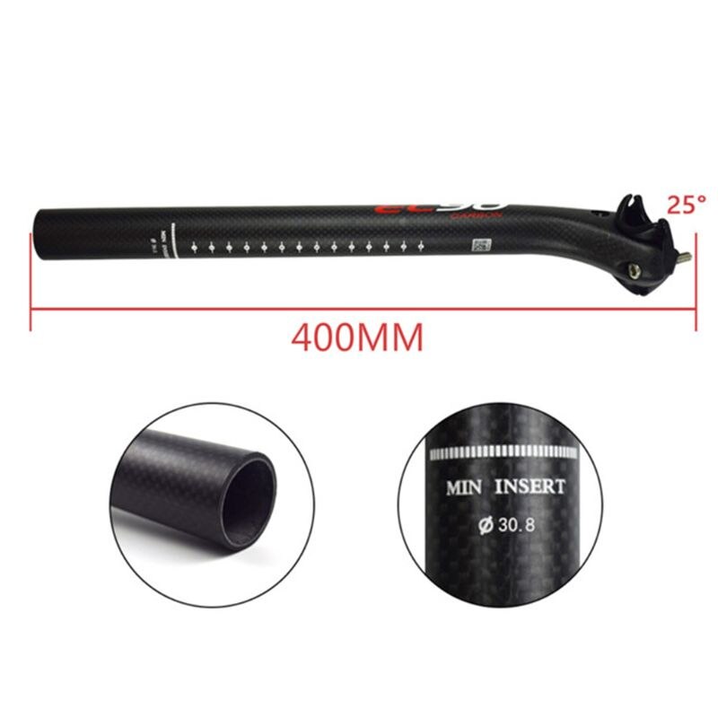 in Fibra di carbonio MTB Della Bici Della Strada Reggisella Leggero Reggisella Tubo 25.4/27.2/30.8/31.6x350/400mm: 2SS702009-A-400