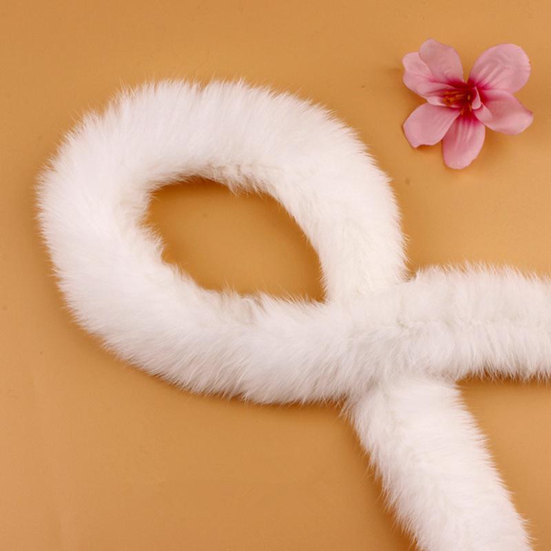 Kunstmatige Konijnenbont Lint Tapes Furry Trim Trimmen DIY Home Decor Naaien Kostuum Ambachten 1 Yard KYY8147: White