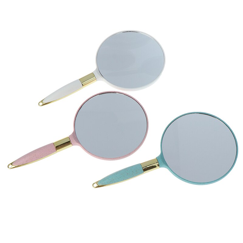 1pc hånd makeup spejl plast vintage håndspejle makeup makeup spejl rundt håndholdt kosmetik spejl med håndtag til