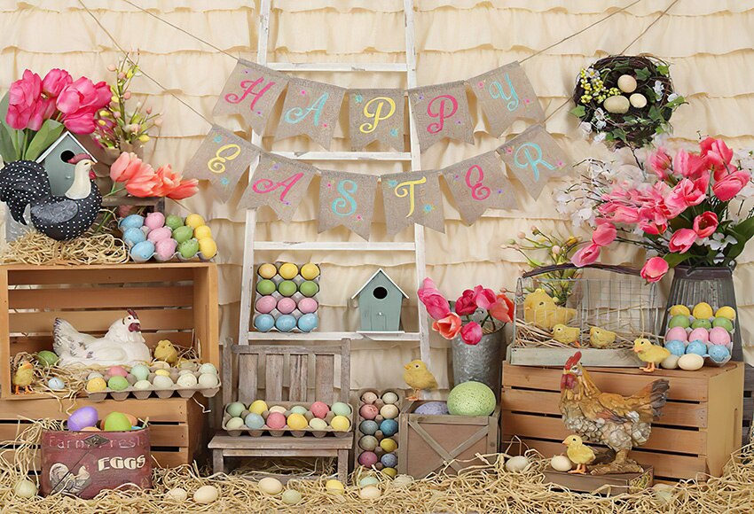 Avezano – arrière-plan pour photographie de pâques, joyeux pâques, fleurs de printemps, œufs, décor de fête en bois, bannière de fond pour Studio Photo, accessoire: Thin Vinyl-300x300cm