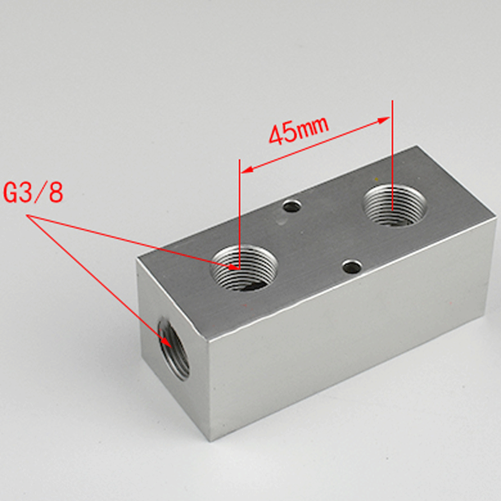 BSP-Bloque de colector de aire de aluminio sólido, compresor de aire neumático, divisor cuadrado de 3/8 pulgadas, 35x35mm, 2, 3, 4, 5, 6, 7, 8, 10, 12 vías: Borgoña