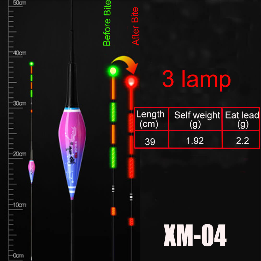 1pc slimme led-vislampen,  cr425 nachtvissers met zwaartekrachtsensor, kleurveranderende dobber, inclusief batterijstopper en accessoire: Xm -04