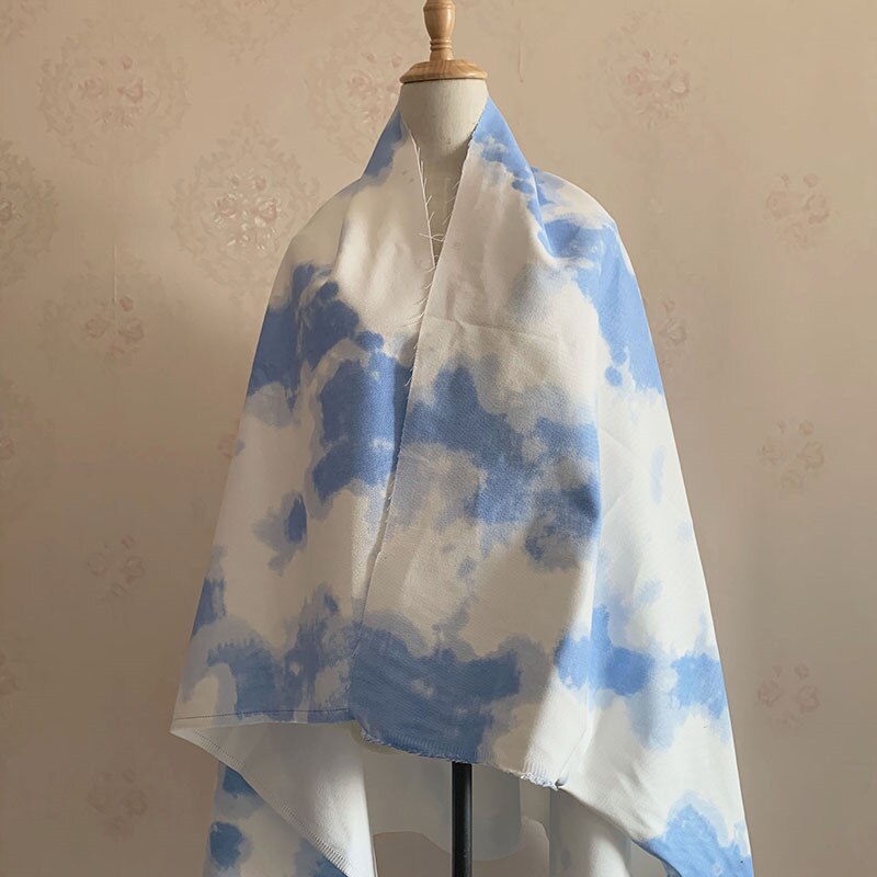 Tie-dyed cotton twill printed garment fabric