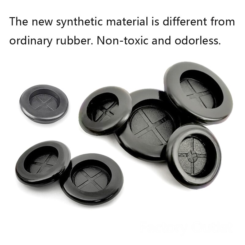 1/10p einseitige Gummitüllen zum Schutz, Ring15/17/20/22/25/27/30/32/35/40/45/50/70 mm, geruchlose Gummidichtung zum Schutz des Drahts