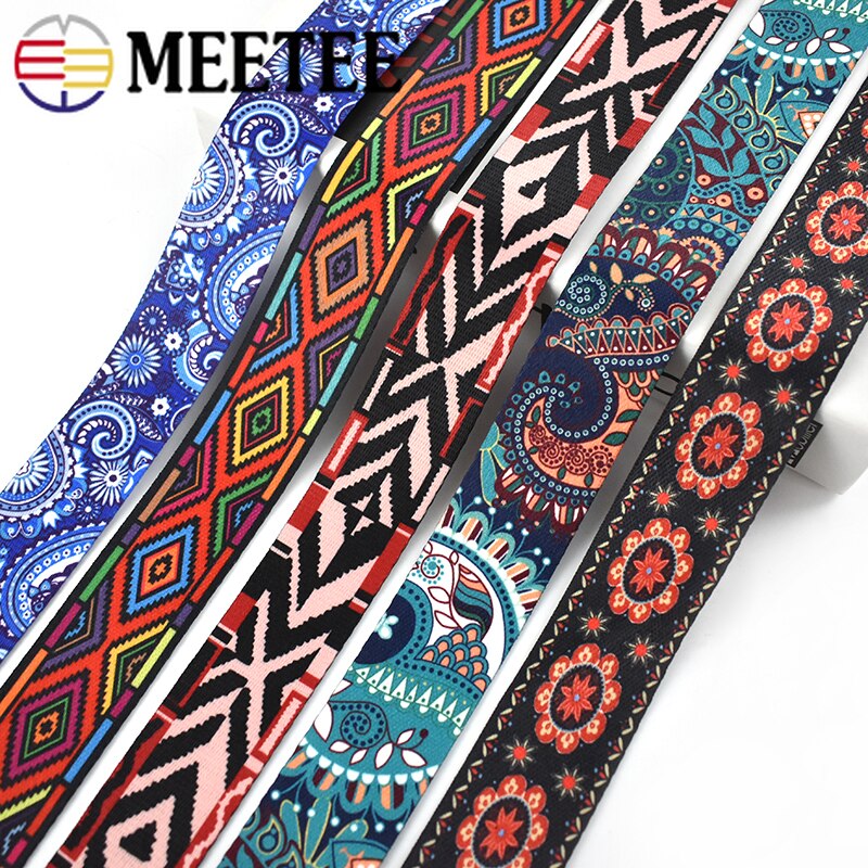 Meetee 10 metriä 38mm print etninen jacquard nauhakassit hihna vyö nauha tee itse tekstiilit vaatteet sisustus ompelutarvikkeet