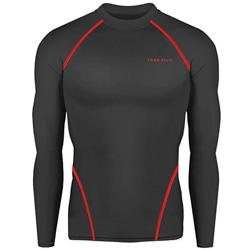 Premium Take Five Men's Compression Under Base Layer Top Tight Long Sleeve Hiking Shirts -NT003-