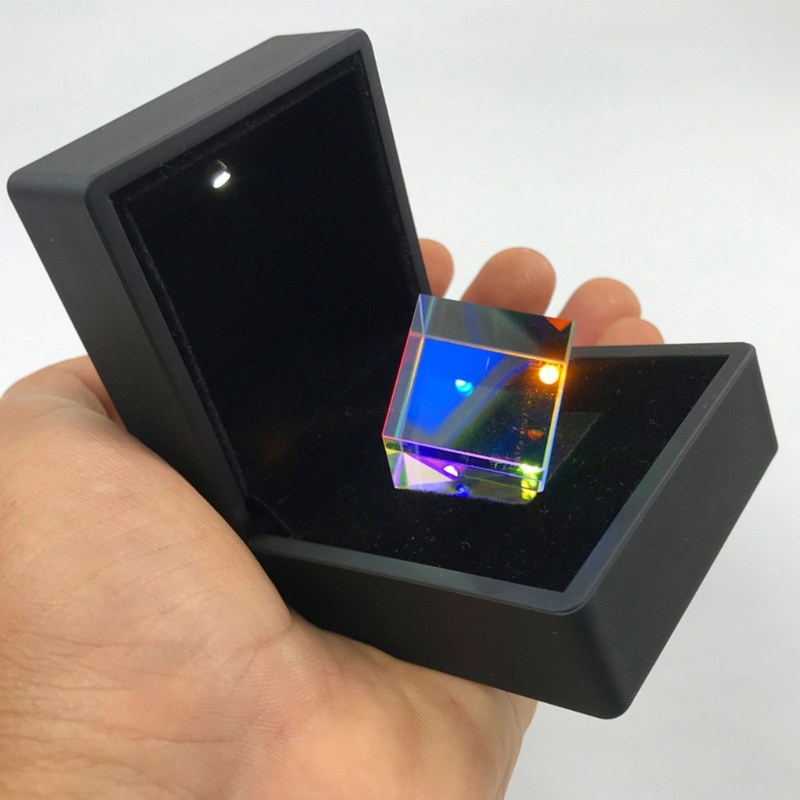 Prisme de couleur carré, prisme collecteur de couleurs, Cube à 6 côtés avec boîte à lumière