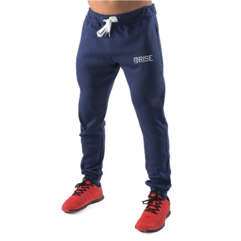 Katoen Running Broek Mannen Broek Sportkleding Workout Trainingsbroek Trackpants Broek Mannen Atletische Activewear Gym Broek Mannen: Blue / L