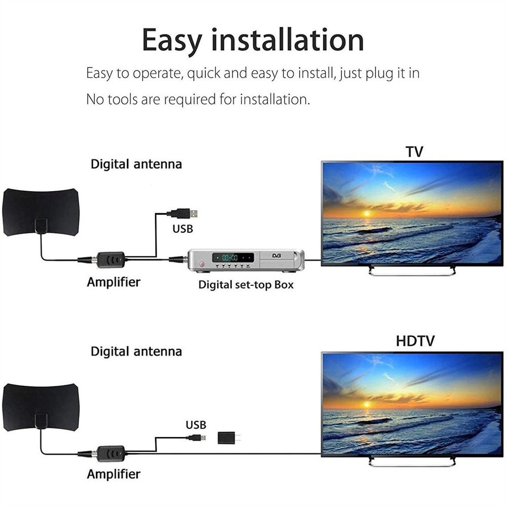 Antenna Amplifier HDTV Amplifier Low Noise Signal Booster TV Antenna Digital HDTV Signal Amplifier