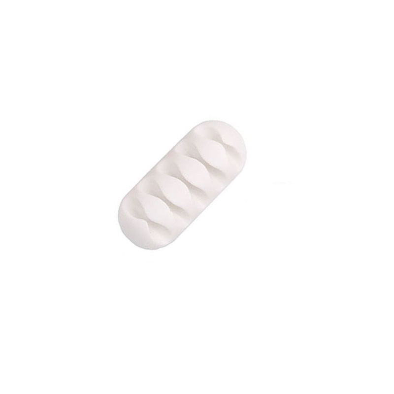 Desktop Telefoon Kabelhaspel Oortelefoon Clip Charger Organisator Beheer Draad Koord Fixer Siliconen Houder 5 Slot Strip: White