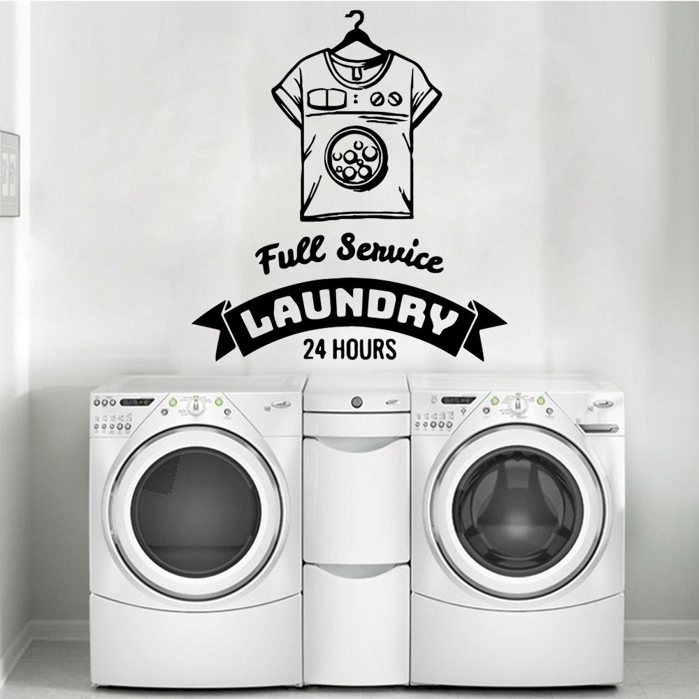 Fun buanderie lavage décorations pour la maison Pvc décalcomanie salon enfants chambre amovible décor stickers muraux adesivo de parede