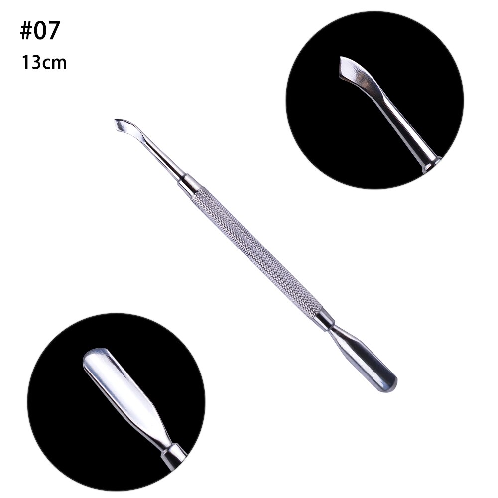 Cuticle Pusher Stainless Steel Nail Stick Cuticle Remover Gel Polish Manicure Nail Cleaning Pedicure Tools FB01-09: 07