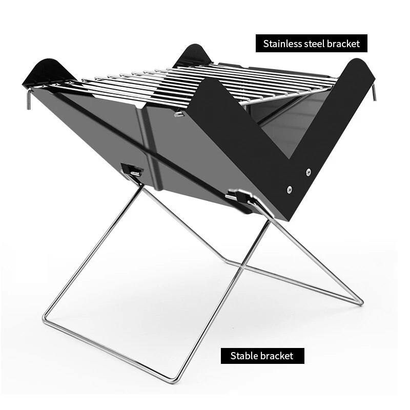 Bbq Grill Portable Foldable Barbecue Grill Charcoal Grill Outdoor Small Non-Stick Barbecue Wire X-Shaped Barbecue