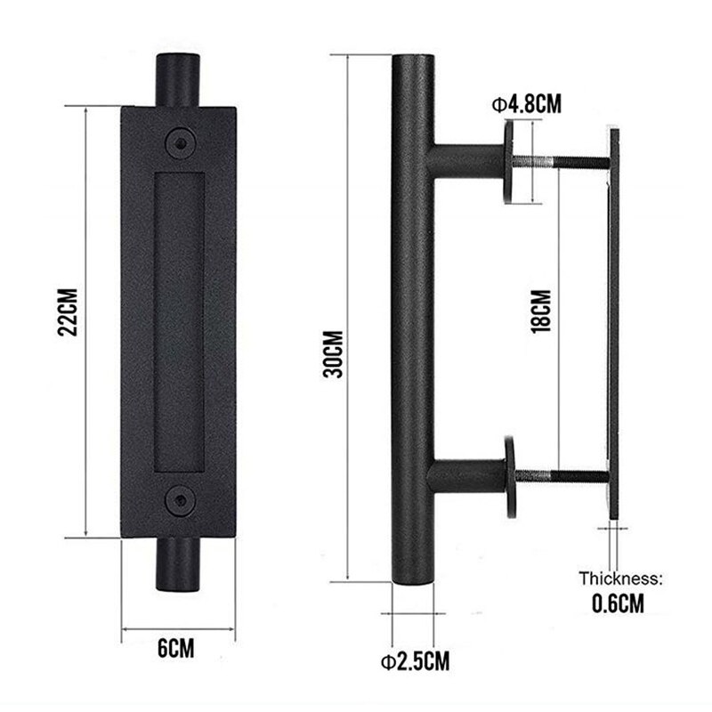 Pull Flush Verzonken Hout Deurklink Interieur Deur Schuifdeuren Schuur Deur Handvat Voor Kabinet Kast 35-45Mm Meubels hardware Set: Round handle