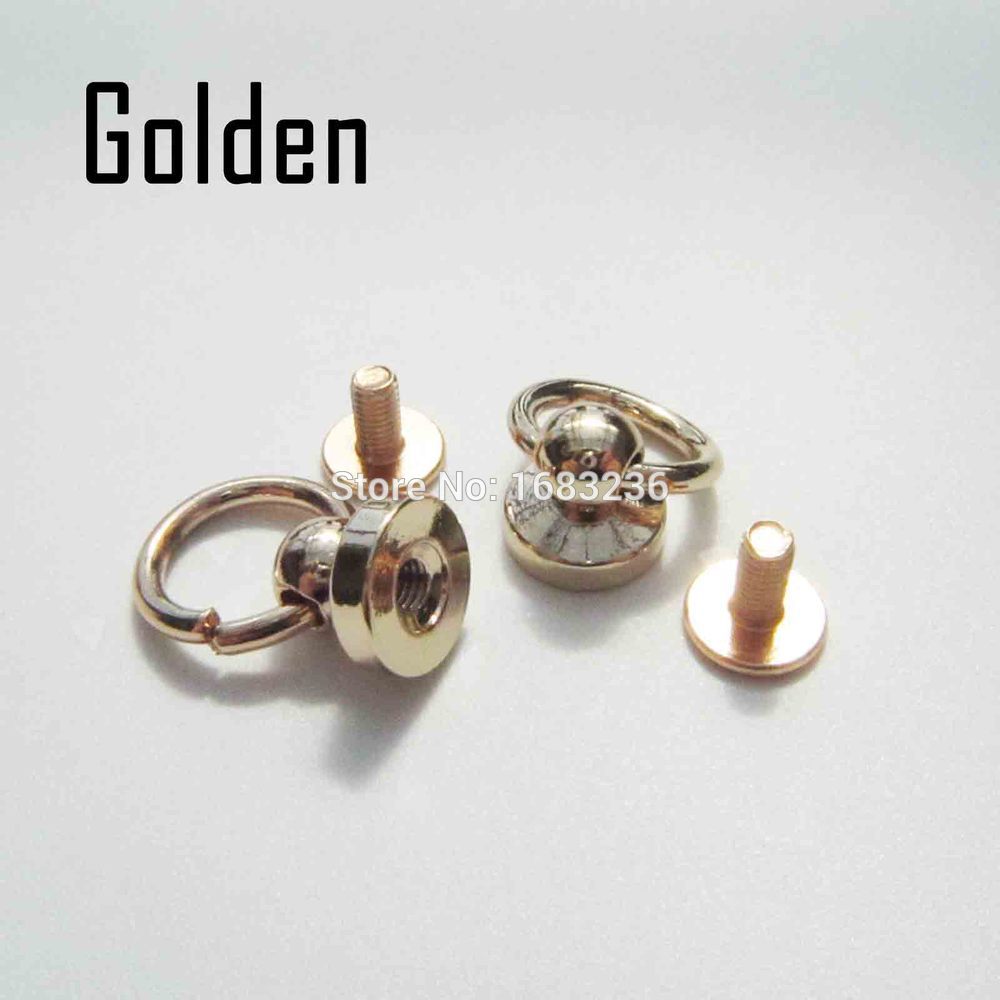20 pcs Massief Messing Ronde Hoofd O Ring Stud Spot Schroef terug Screwback Leren Tas Riem Leathercraft Chicago Nagel Klinknagel DIY Punk