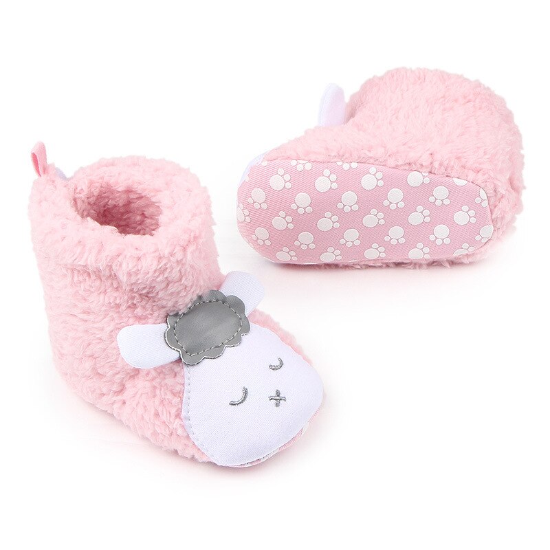 Baby Winter Warme Coral Booties Leuke Cartoon Dier Stijl Fleece Snowboots Non Slip Peuter Babyschoenen