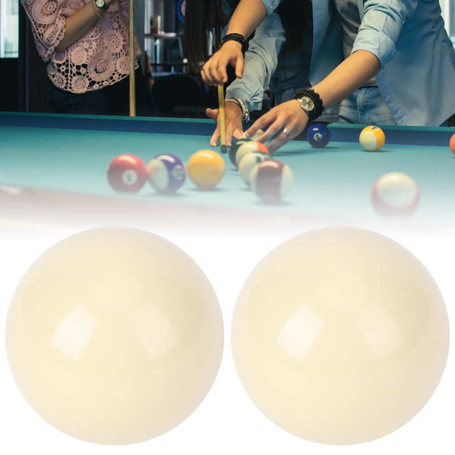 Bola da cue 2 pces tabela de bilhar durável branco bolas de bilhar snooker tabela de bilhar formação ponto bola cue padrão 5.72cm bolas billard